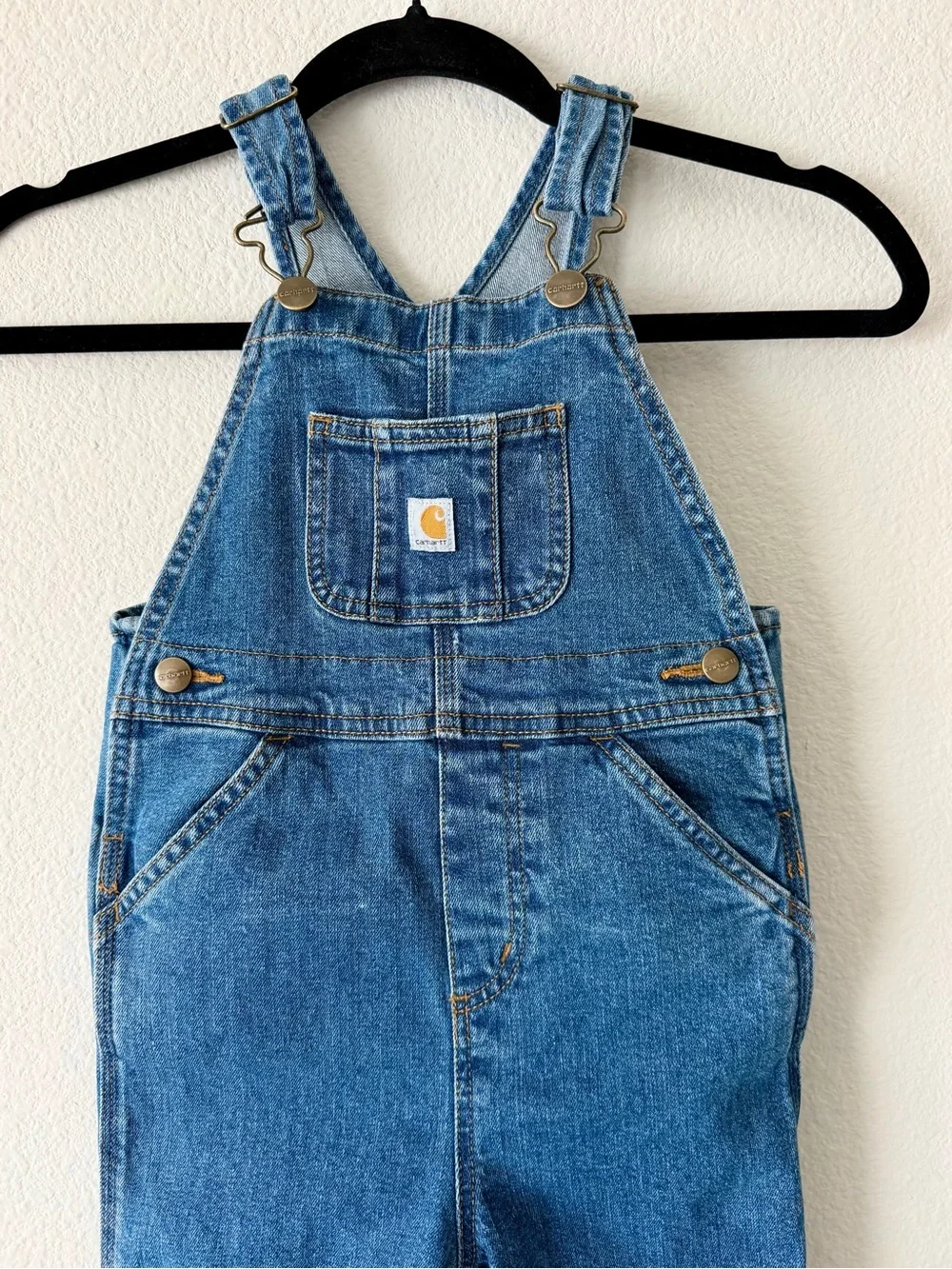 Carhartt Toddler Denim Bib Overalls 4T Boys Blue Jeans Workwear Kids Rugged